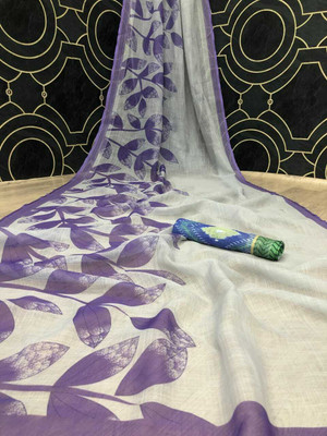 Arpita Fashion Digital Print, Floral Print Bollywood Linen Saree(Multicolor)