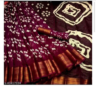 Saadhvi Printed, Self Design Daily Wear Pure Cotton Saree(Purple)