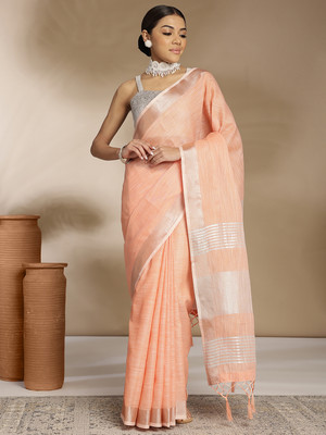 ANOUK Woven Mysore Linen Saree(Orange)