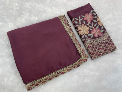 K 5 FASHION Embroidered Bollywood Chiffon Saree(Multicolor)