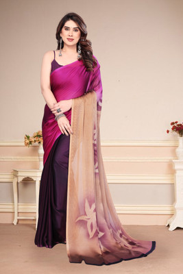 SuperLaxmi Printed Bollywood Chiffon, Georgette Saree(Pink)