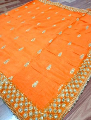 Bhojal Creation Embroidered Bollywood Chiffon Saree(Red)