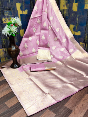 blazik Woven Kanjivaram Pure Silk Saree(Purple)