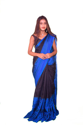 sdn Self Design Handloom Handloom Pure Cotton Saree(Black)