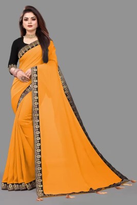 OKTAT Self Design Bollywood Georgette Saree(Yellow)