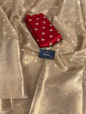 Banaras silk palace Woven Kanjivaram Tissue Saree(Maroon)