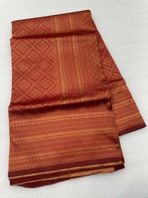 COSBILA FASHION Embellished Banarasi Cotton Silk Saree(Maroon)