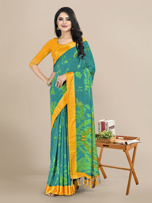 RekhaManiyar Printed Daily Wear Chiffon Saree(Light Green)