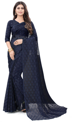 Suntex Self Design Bollywood Net Saree(Blue)