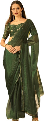 Infyshopy Fashions Self Design Bollywood Georgette Saree(Light Green)