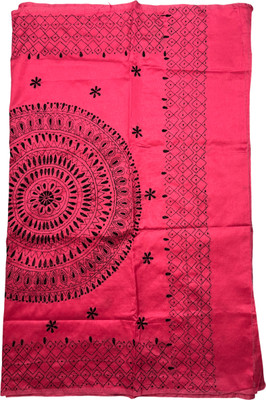 Anuradha Bhattacharjee Embroidered Handloom Art Silk Saree(Red)