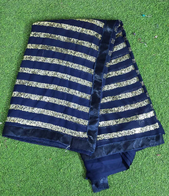 SATVASHIV Embroidered Bollywood Georgette Saree(Dark Blue)