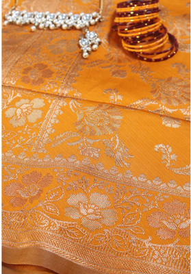 Amolika Woven Banarasi Pure Silk Saree(Yellow)