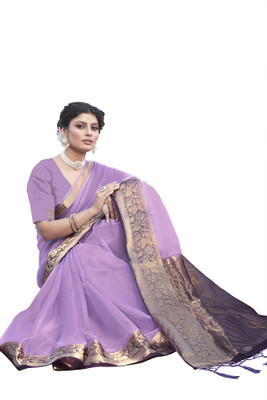 Aarunika MNT Woven Bollywood Organza Saree(Purple)