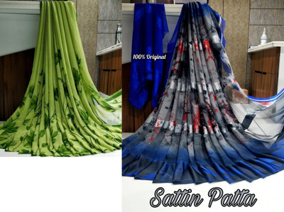 Sita Printed Bollywood Georgette Saree(Pack of 2, Green)