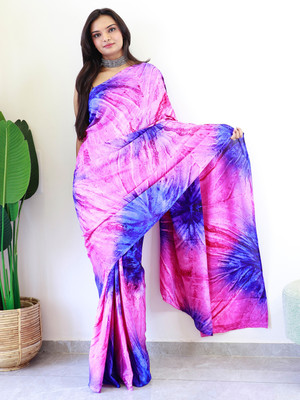 Divastri Printed Bollywood Chiffon Saree(Pink)