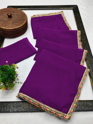 Anaya Enterprise Self Design Bollywood Georgette Saree(Purple)