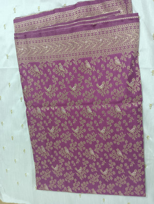 georgette Woven, Floral Print, Paisley Banarasi Georgette Saree(Purple)