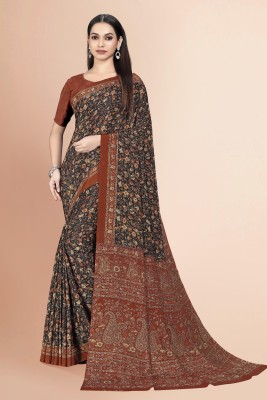 Vimla Printed Daily Wear Crepe Saree(Brown)