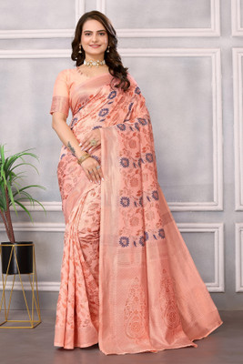 HITESH ENTERPRISE Self Design Banarasi Polyester Saree(Pink)