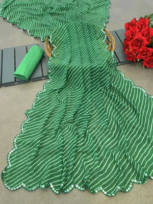 MAHARAJ SAREES Digital Print Bollywood Georgette Saree(Green)