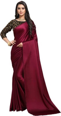 SHREEJI ENTERPRISE Solid/Plain Bollywood Art Silk Saree(Magenta)