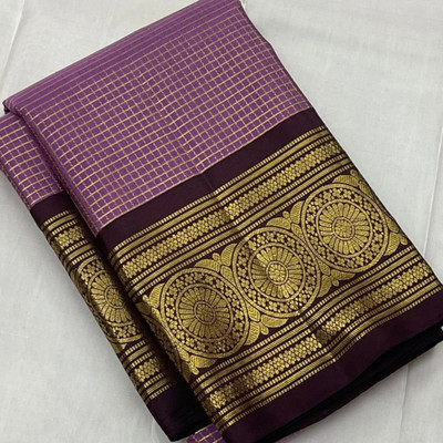 ARUXA FASHION Woven Banarasi Art Silk Saree(Purple)
