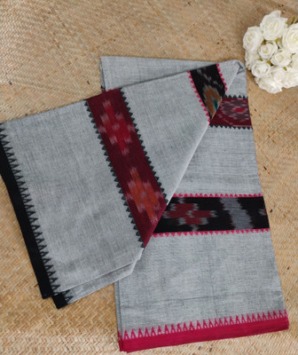 Shakuntalaa Woven Handloom Pure Cotton Saree(Grey)