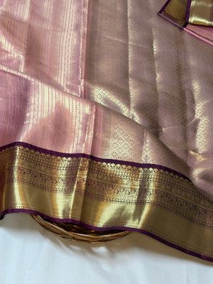 Haniya creation Woven Banarasi Art Silk Saree(Pink)