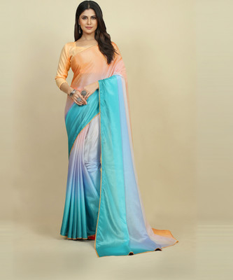 Sareemall Printed Madurai Cotton Blend Saree(Blue)