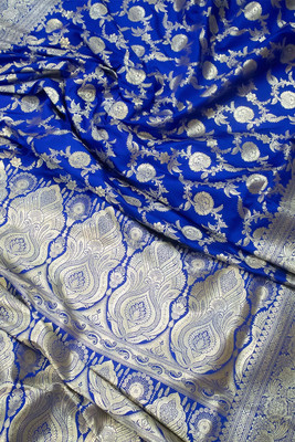 Sijlin Woven Banarasi Pure Silk Saree(Blue)