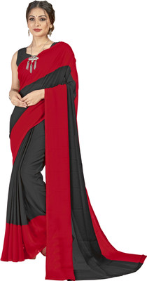 Moda Rapido Dyed Bollywood Georgette Saree(Black)