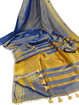 kalpana handloom Solid/Plain Tant Tissue Saree(Multicolor)