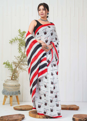 Happy Creation Woven Jamdani Handloom Cotton Blend Saree(Multicolor)
