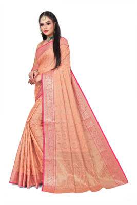 OMBUSINESSHUB Printed Banarasi Pure Silk Saree(Multicolor)