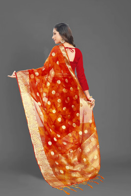 Aarunika AF Woven Bollywood Organza Saree(Mustard)