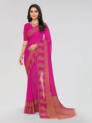 Moda Rapido Printed Daily Wear Georgette Saree(Pink)