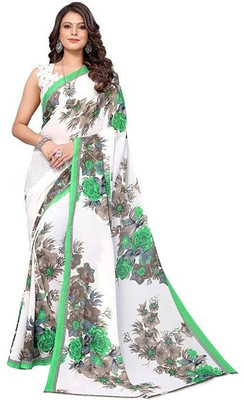 Saadhvi Printed Bollywood Georgette Saree(Green)