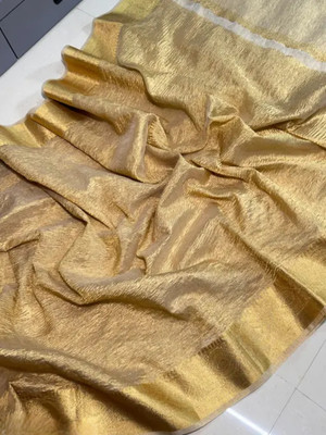 Divastri Self Design Banarasi Tissue Saree(Gold)
