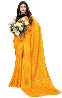 RADHA MADHAV Self Design Daily Wear Georgette Saree(Yellow)