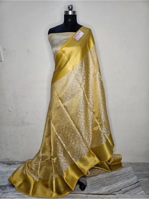 Nilofar Silk Saree Woven, Embroidered Banarasi Jacquard, Tissue Saree(Gold)