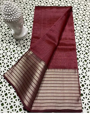 GR Handloom Self Design Bollywood Handloom Art Silk Saree(Red)