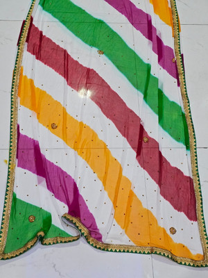 NeeLKANTH ENTERPRISE Blocked Printed, Embroidered, Digital Print, Self Design, Printed Bandhani Chiffon Saree(Multicolor)