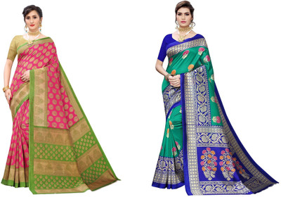 SVB Sarees Printed Bollywood Art Silk Saree(Multicolor)