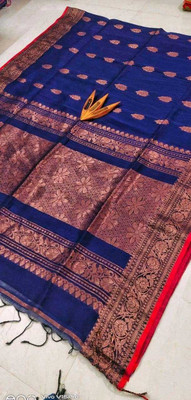 S.K. HOUSE Self Design Banarasi Linen Saree(Multicolor)