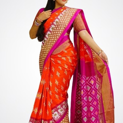 Saadhvi Printed Mysore Pure Silk Saree(Orange)