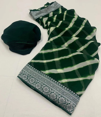 KalaMandirsari Printed Daily Wear Georgette Saree(Green)