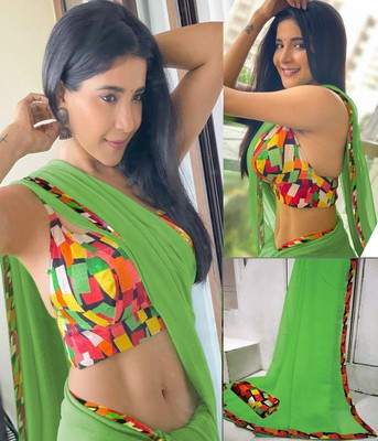 Sareez House Solid/Plain Bollywood Chiffon Saree(Light Green)