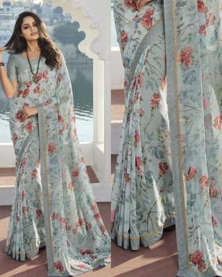 BLEESBURY Printed, Self Design, Graphic Print, Floral Print, Checkered, Solid/Plain Bollywood Georgette, Chiffon Saree(Multicolor)