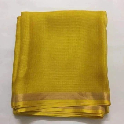 Zafreen Handloom Woven Kota Doria Art Silk Saree(Light Green)